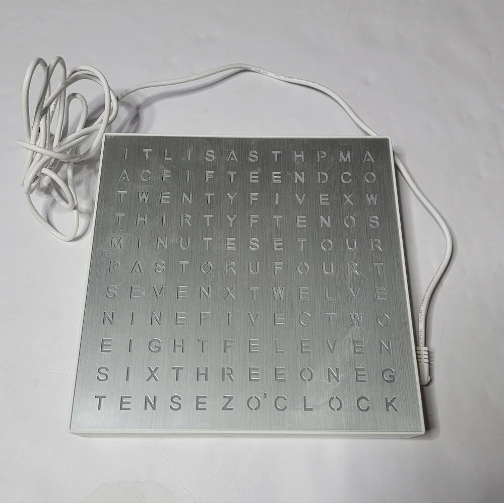 Sharper Image Modern LED Word Clock — Minimalist Wall/Table Time Display